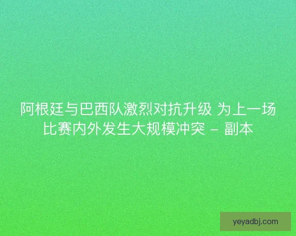 阿根廷与巴西队激烈对抗升级 为上一场比赛内外发生大规模冲突 - 副本