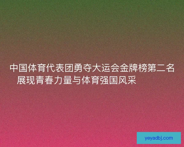 中国体育代表团勇夺大运会金牌榜第二名展现青春力量与体育强国风采 🏅🇨🇳 中国体育代表团勇夺大运会金牌榜第二名展现青春力量与体育强国风采 🏅🇨🇳